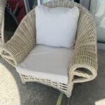 cream wicker chair