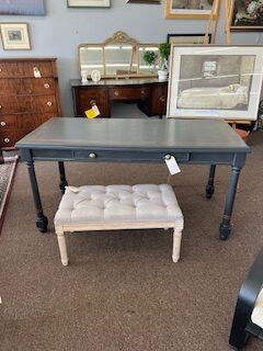 Gray 1 Drawer Farm Dining Table Desk