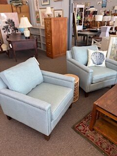 teal upholstered chairs