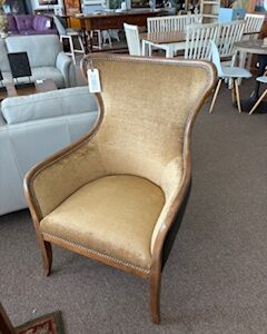 Velvet and Leather arm chair