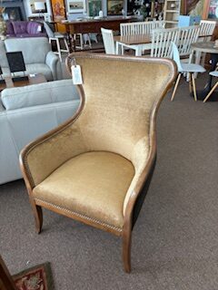 Velvet and Leather arm chair