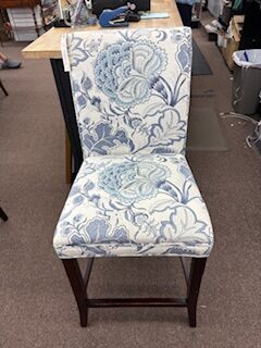 blue and white counter stools
