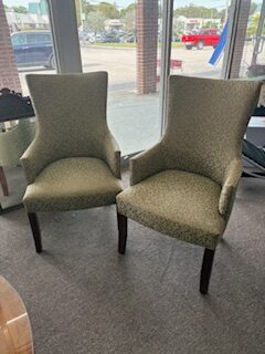 Pair sage green chairs