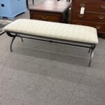 snake skin and metal bench