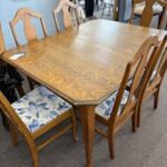 antique oak table and chairs