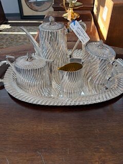 5 piece silver tea set