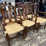 set 6 rush seat chairs