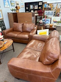 Two Raymore & Flanagan Leather Loveseats