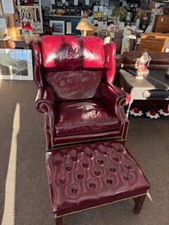 Hancock leather chair and ottoman