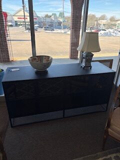 metal glass media console