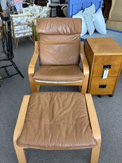 IKEA Poang Chair and ottoman