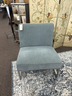 blue slipper chair
