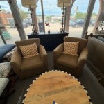 tan swivel chairs
