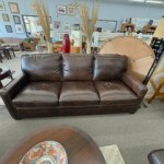 brown leather couch
