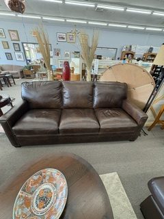 brown leather couch