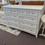 Coastal Painted 8 Drawer Cream Chest Bureau Dresser