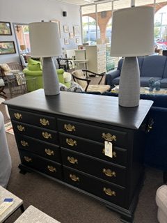 Artisan Painted 8 Drawer Long Chest Bureau Dresser