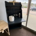 Painted Marbelized Drop Front Bar with Light Larkin Desk