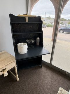 Painted Marbelized Drop Front Bar with Light Larkin Desk