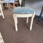 Cream Stool with Tall Ships Fabric Cover